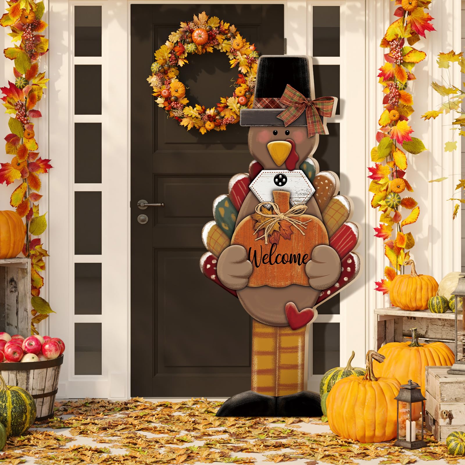 Anglechic Thanksgiving Turkey Porch Sign