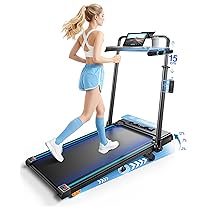 Tapis Roulant Elettrico Piehevole, 6 IN 1 Tapis Roulant Salvaspazio 1-12km, h con Inclinazione 12%, 3,0 HP, Maniglia Telescopica da 15 cm e Cintura Luminosa RGB, Carico Massimo 150 kg