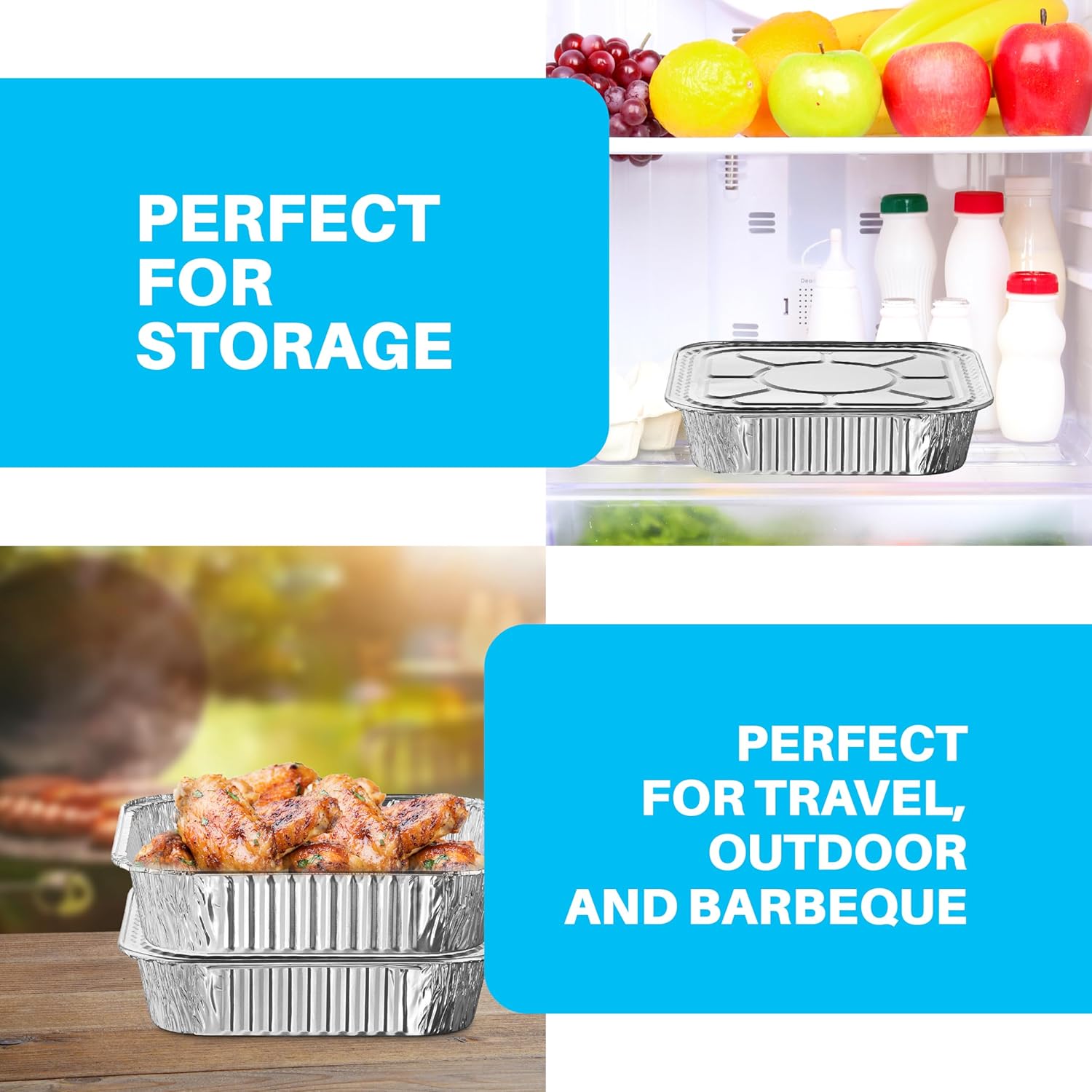 Mona 8” Disposable Aluminum Foil Square Baking Pans | Cake Pan Tin