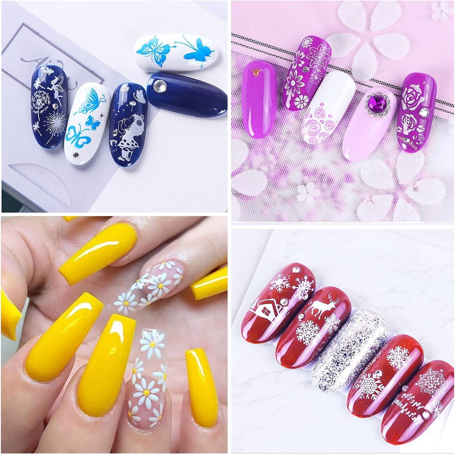 Kit de Estampado de Uñas 8 Pcs Placas Estampacion Stamping Uñas