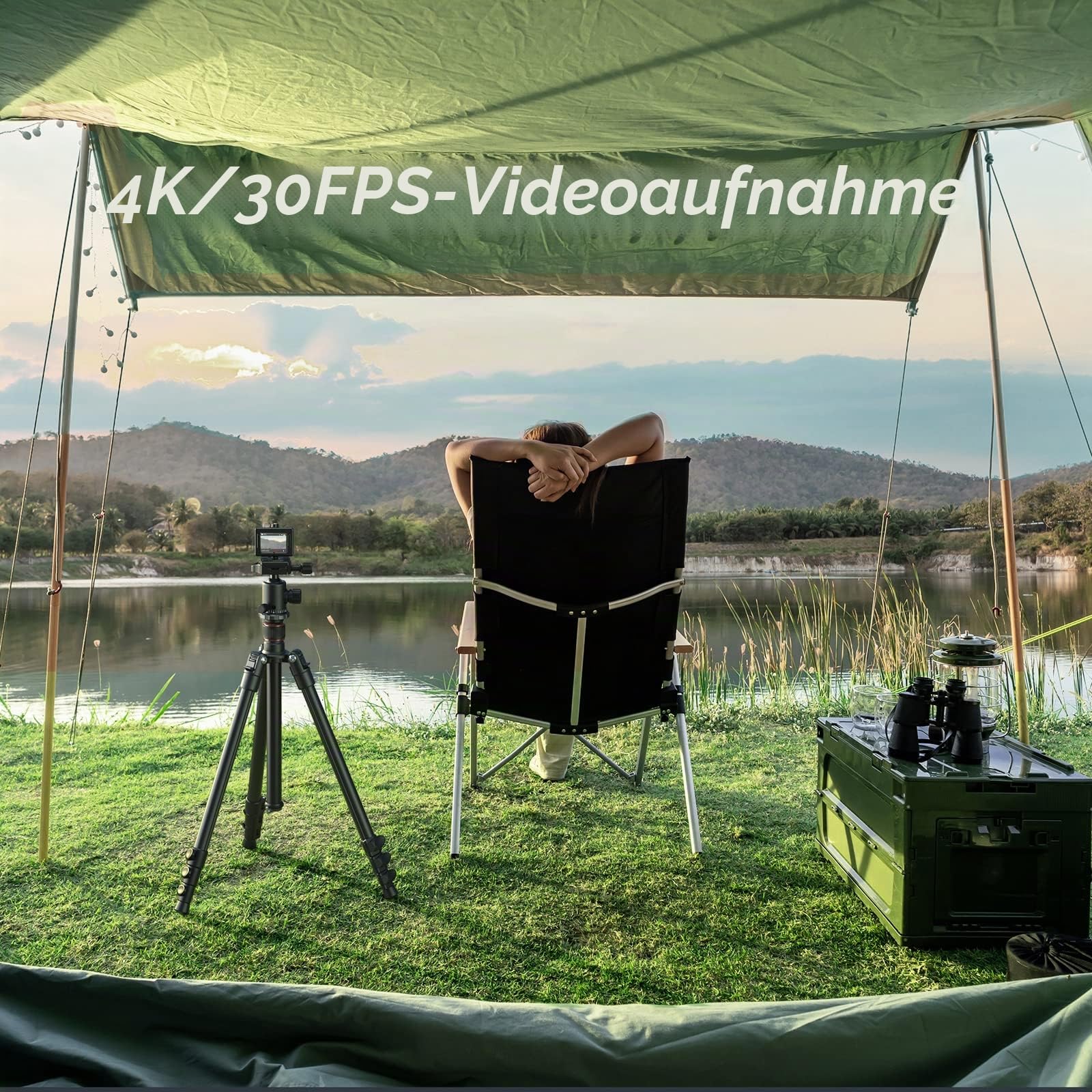 Surfola Action Cam 4K 40M Wasserdicht 20MP EIS Bildstabilisierung 170° Weitwinkel Helmkamera WiFi