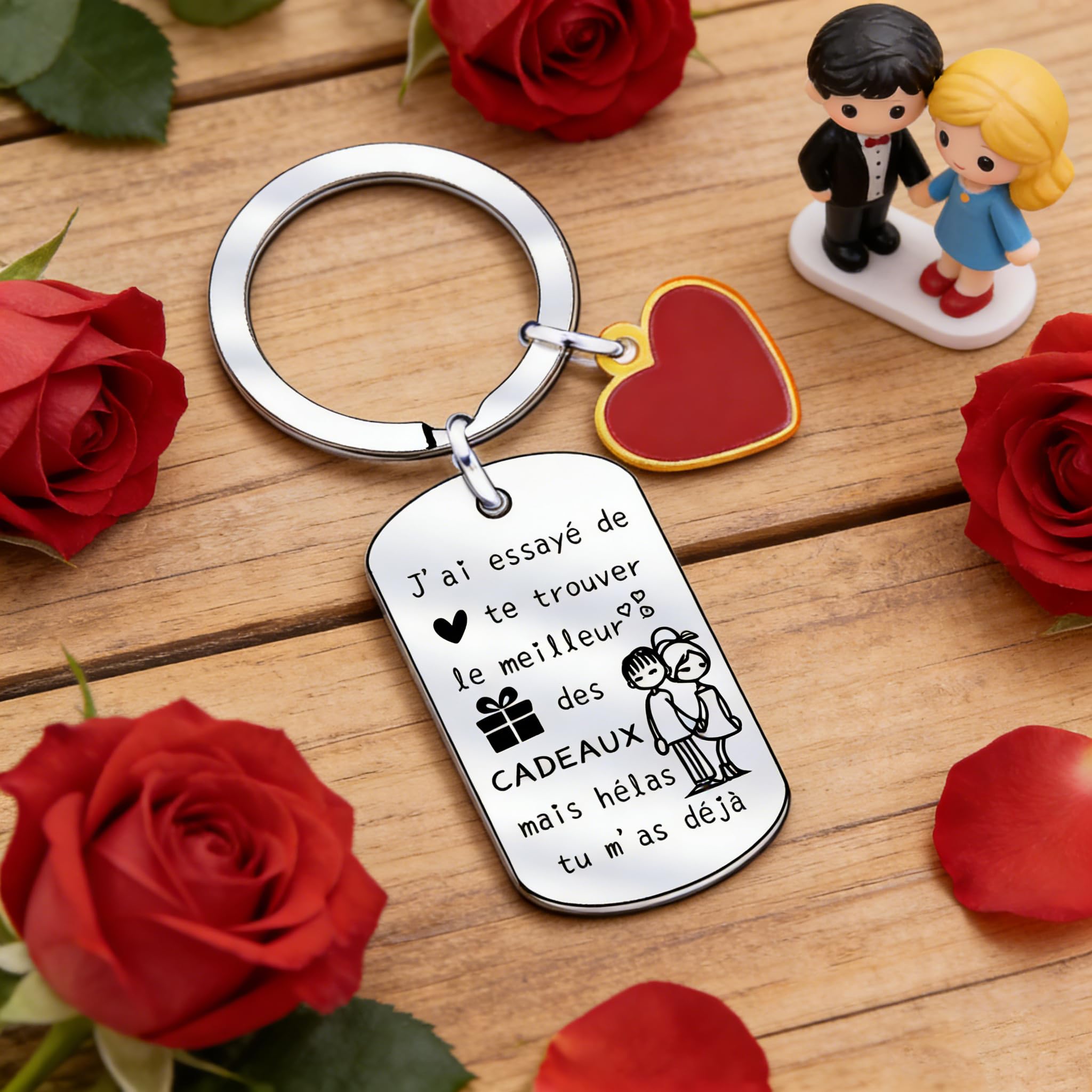 Llavero de coche personalizado grabado pareja enamorada de amistad llavero de acero inoxidable regalo para mujer, hombre, San Valentín, cumpleaños, Navidad, regalo de San Valentín