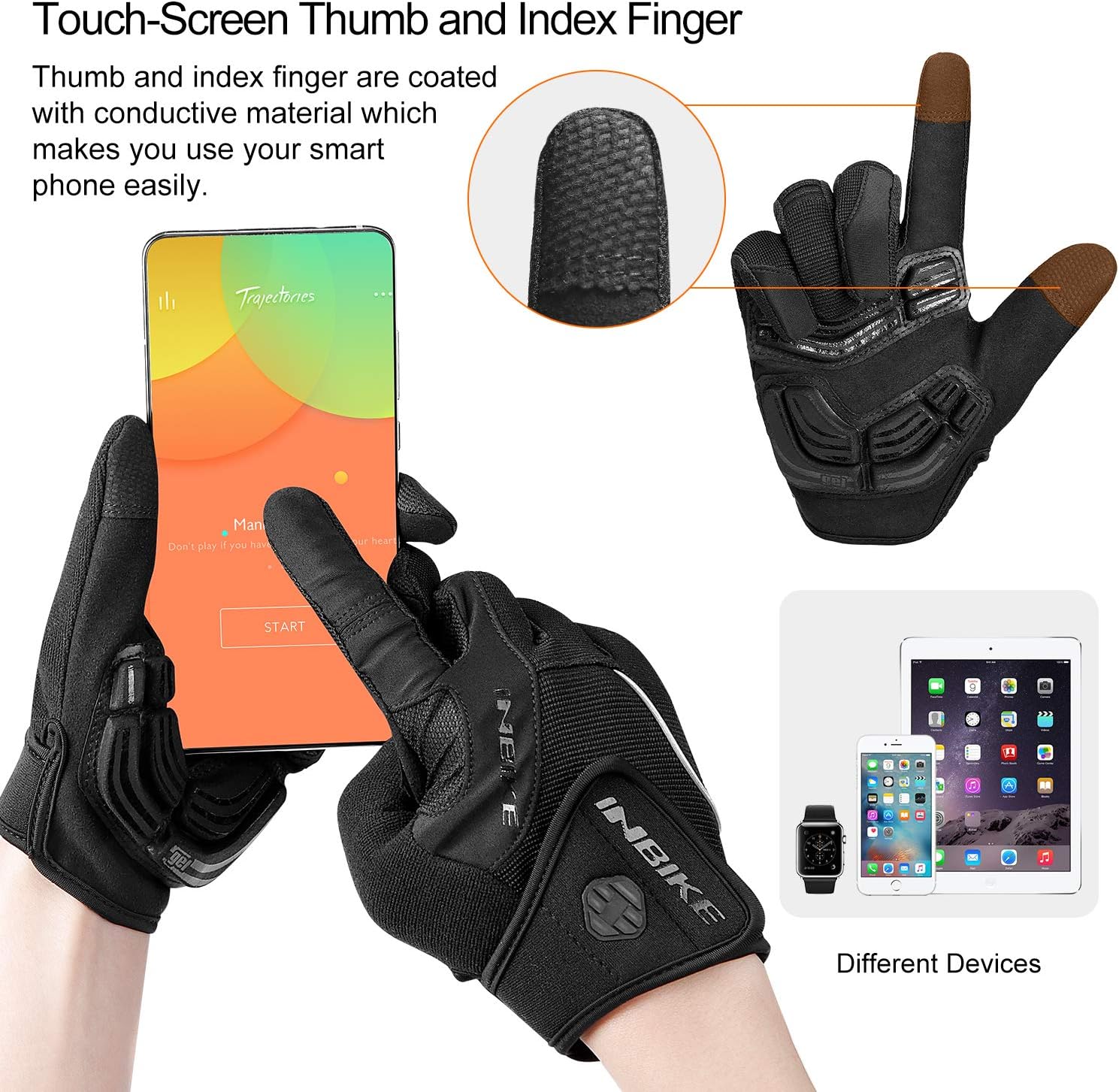 INBIKE 5mm Gel Padded Mens Cycling Gloves Breathable & Wear Resistant - Image 5