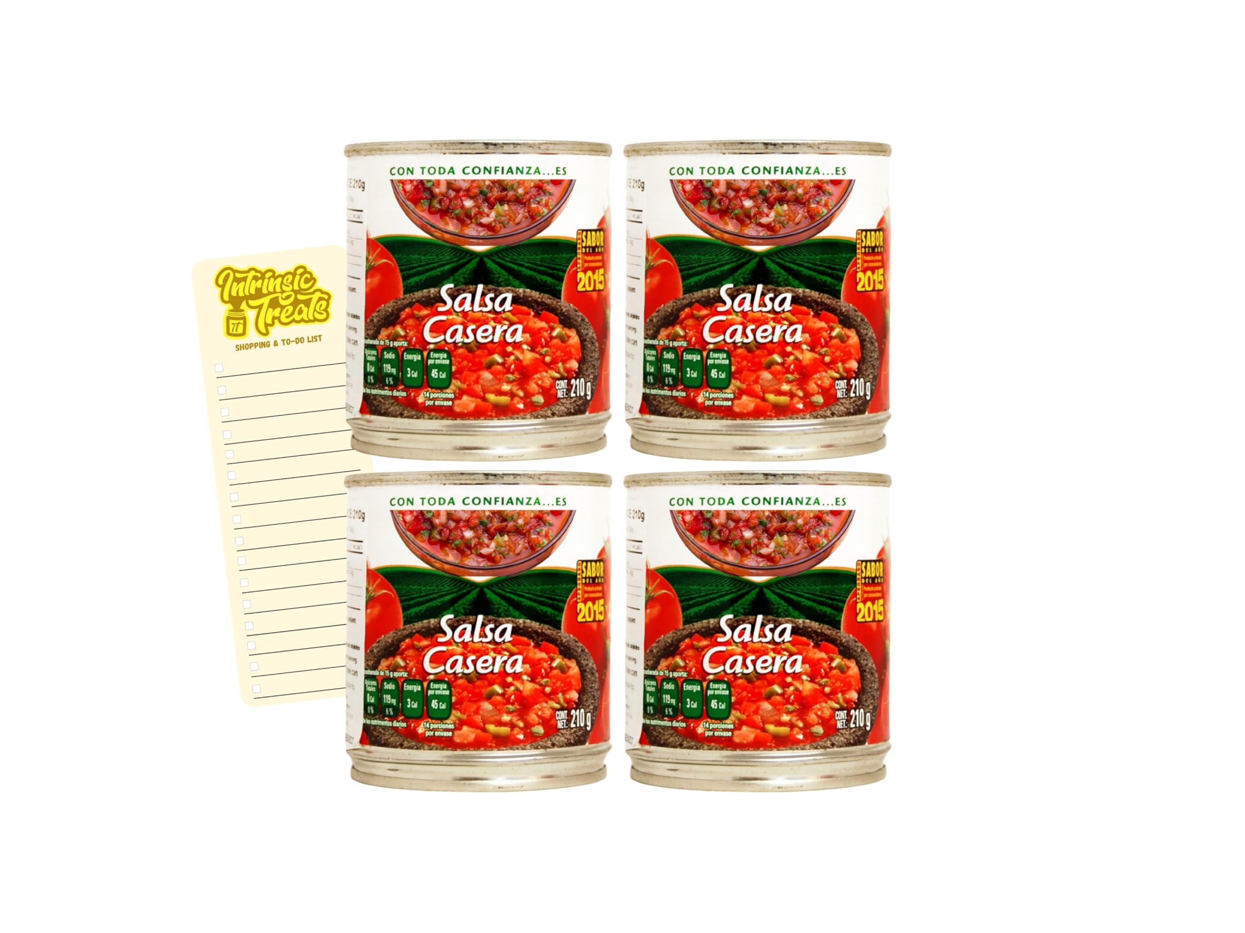 Salsa Bundle with Mexican Casera Salsa 210g x4 and Intrinsic Treats Shopping List Card