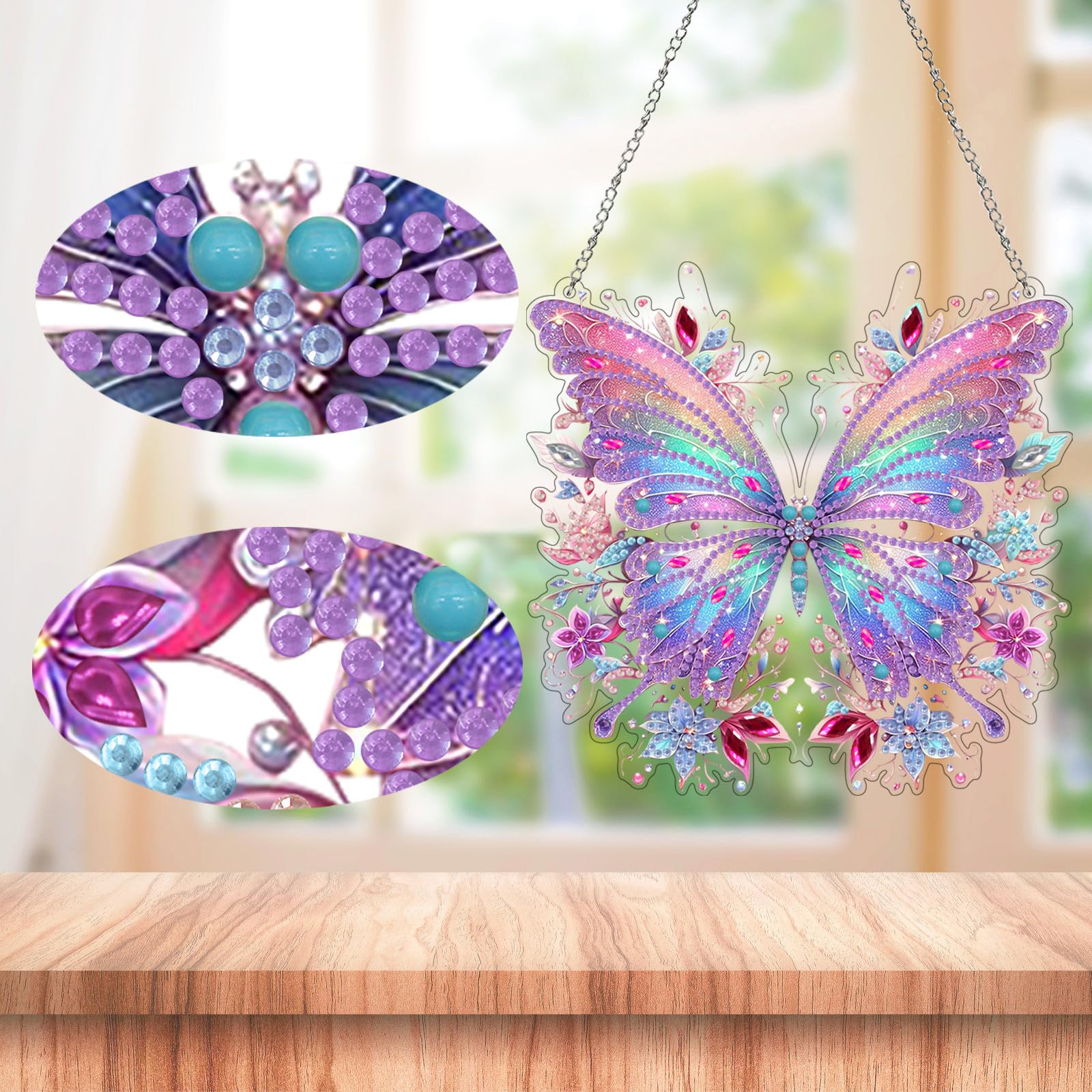 Doe-het-zelf Diamond Painting hanger met ketting, 5D diamond painting