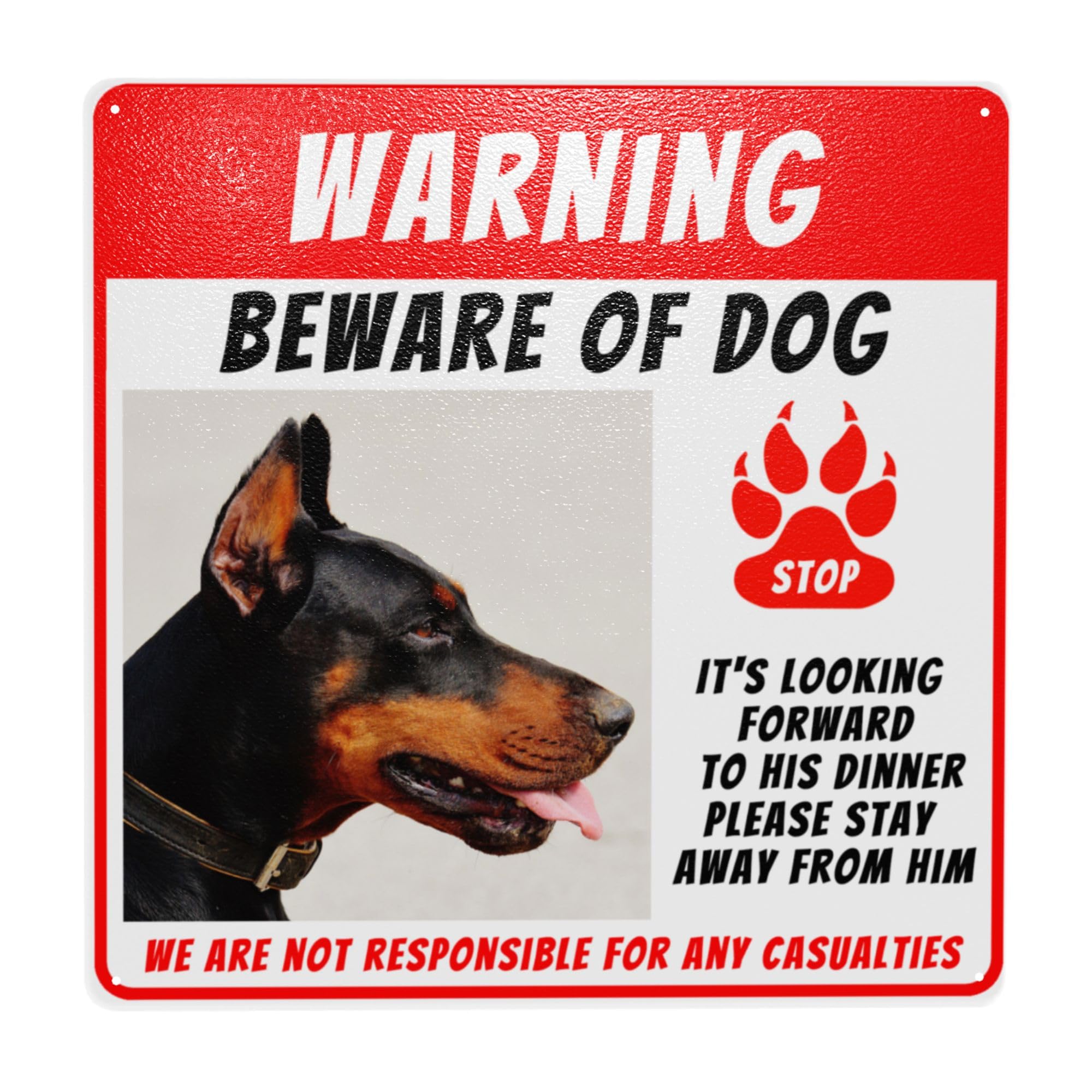 LSDINDF Personalisiertes Beware of Dogs Sign, Custom Warning of the Dog Signs, Personalised Dog Photo and Text, Outdoor Gate Rust Weatherproof for Fence Door or Gate.