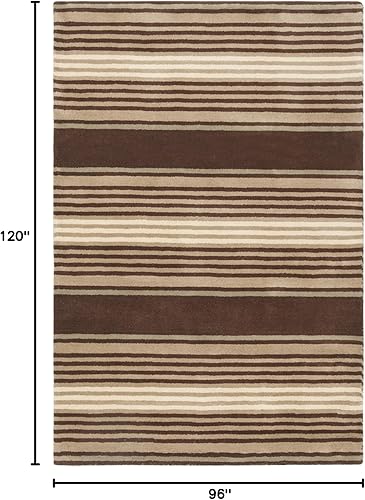 Miniatura 2 de Martha Stewart Collection by SAFAVIEH - Alfombra de lana Harmony Stripe de 8 x 10 pies, diseño de hoja de tabaco MSR4541A