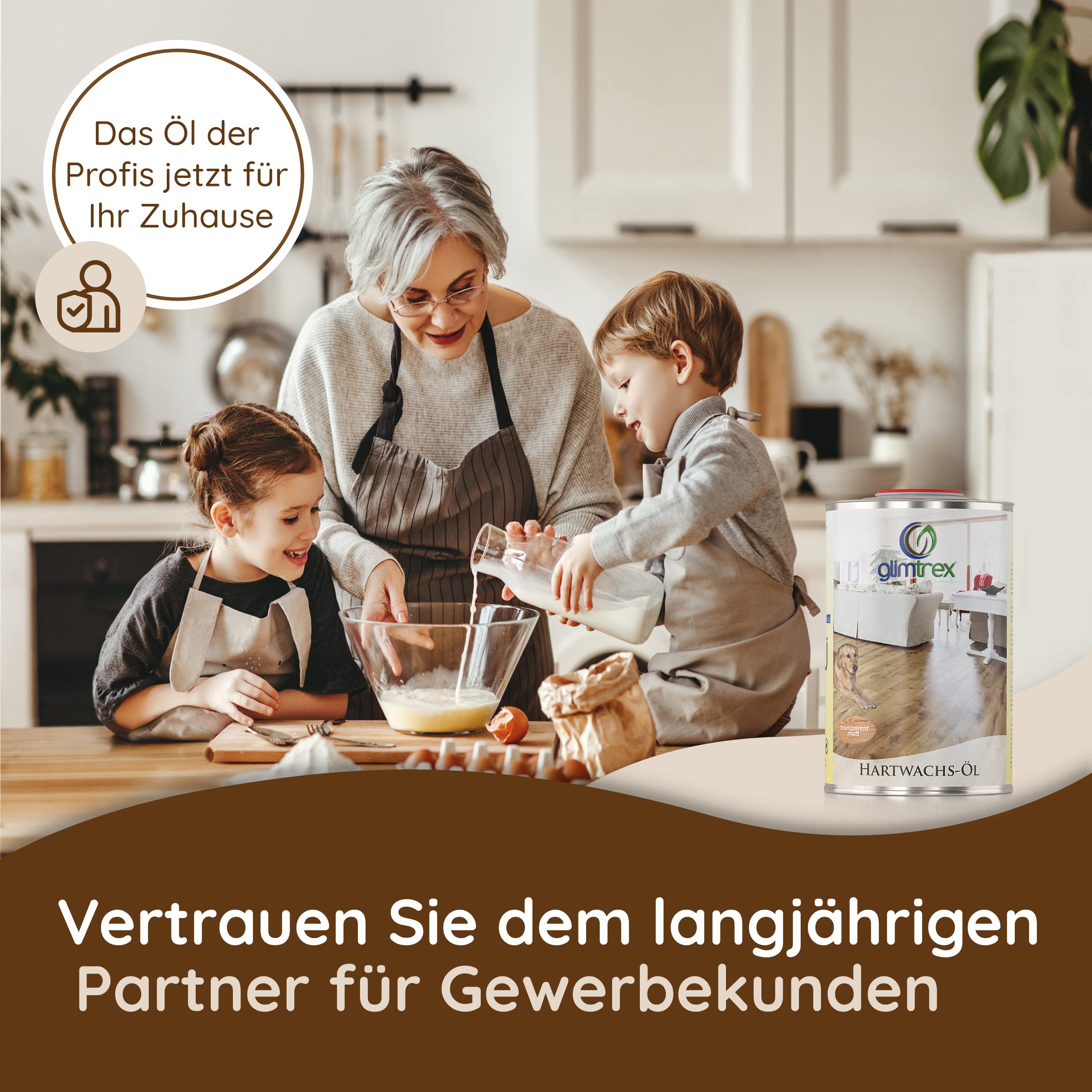 Hartwachsöl matt (2,5l) - nachhaltiges Hartwachsöl farblos für Holz schützt und pflegt – Holzöl innen anwendbar als Arbeitsplattenöl, Parkettpflege und Öl für Holztisch