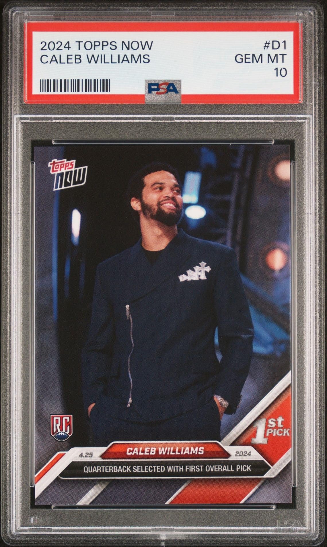 PSA 10 Caleb Williams 2024 Topps Now #D1 NFL Draft Day Rookie Card Chicago Bears : Collectibles & Fine Art