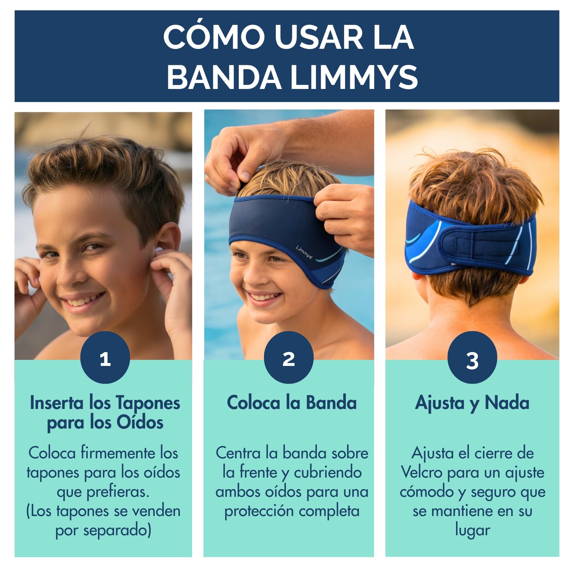 Limmys Banda de Natación para Niños y Adultos - Neopreno Elástico Reforzado, Sin Látex, Antideslizante