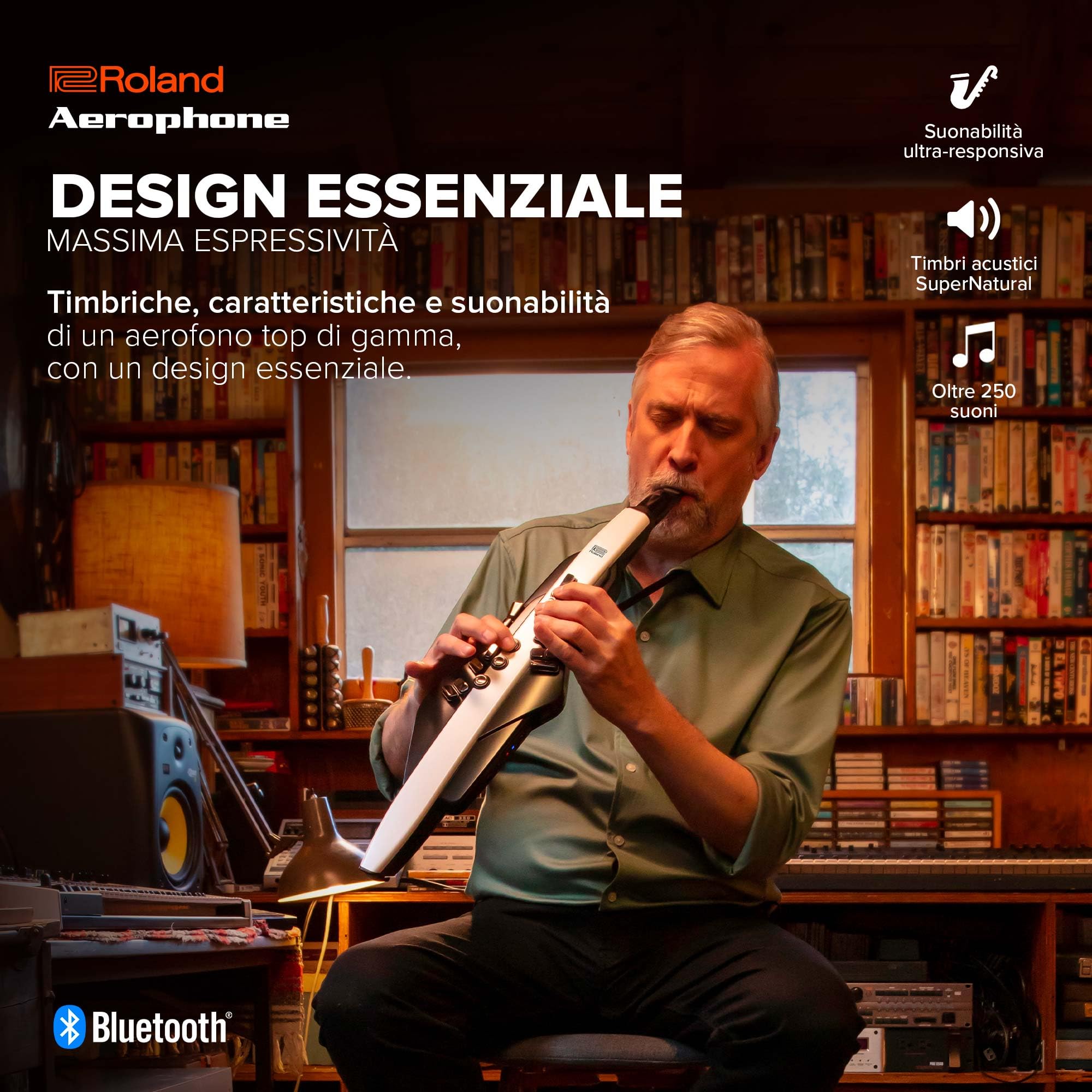 Roland AE-20 Aerophone | Strumento a fiato digitale di qualità superiore | Timbri acustici SuperNATURAL e avanzata tecnologia ZEN-Core | Eccellente risposta esecutiva | Oltre 250 timbri