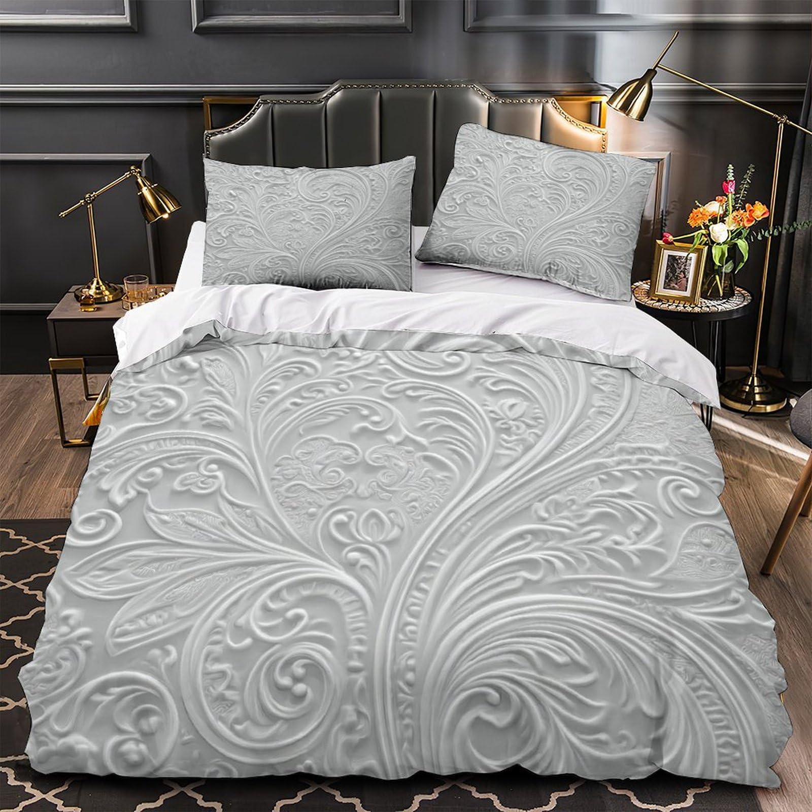 Housse de couette fleurs imprimé 3D pour décorer une chambre d'ado cosy