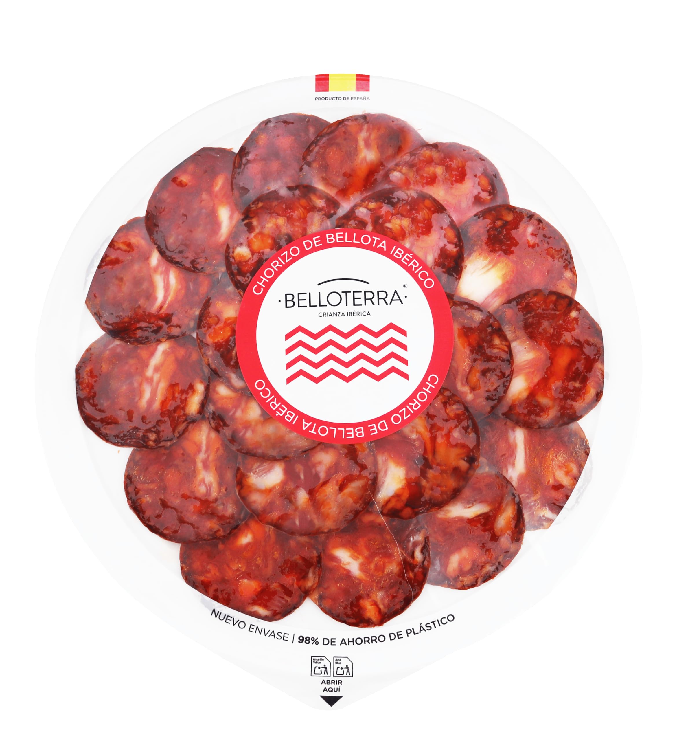 BELLOTERRA Pack 2 Sobres Chorizo de Bellota Ibérico Loncheado 2x80g al Vacío Curación Artesana 4-5 Meses Raza Ibérica Embutido Gourmet