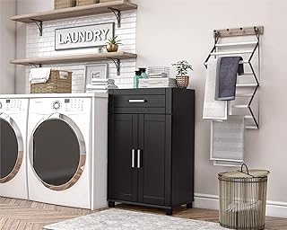 System Build SystemBuild Callahan 24" 1 Drawer/2 Door Base, Black Storage Cabinet