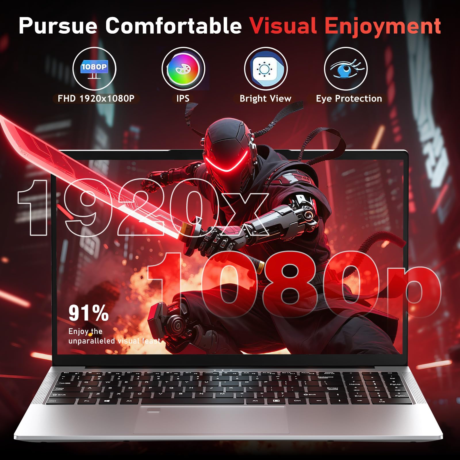 FUNYET Portatile da gioco da 15,6", Processore i9-11900H (fino a 4,9 GHz) Gamer, Portatile 32GB RAM 1TB SSD, Tastiera retroilluminata, Tipo-C, RJ45