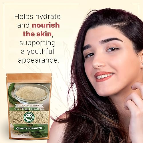 Miniatura 6 de Aloe Vera Powder  Aloe barbadensis  Cuidado del cabello, cuidado de la piel y remedios naturales (17.7 OZ  500 gm)