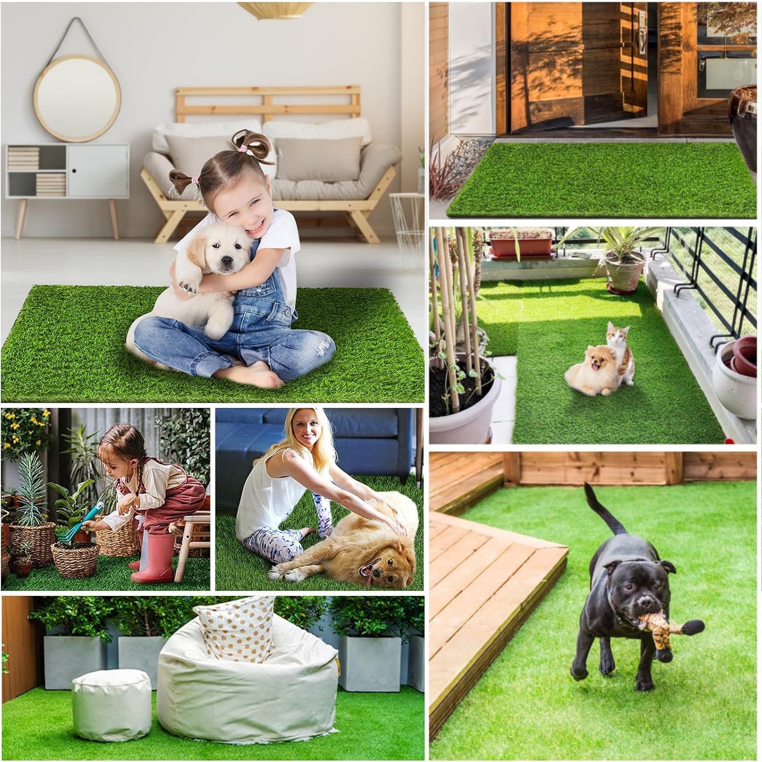Esterni, Erba Finta per Cani, vasino, Area di Addestramento, Patio, Prato Inglese, 4 Dimensioni L - M - L -XL (L (100X130))