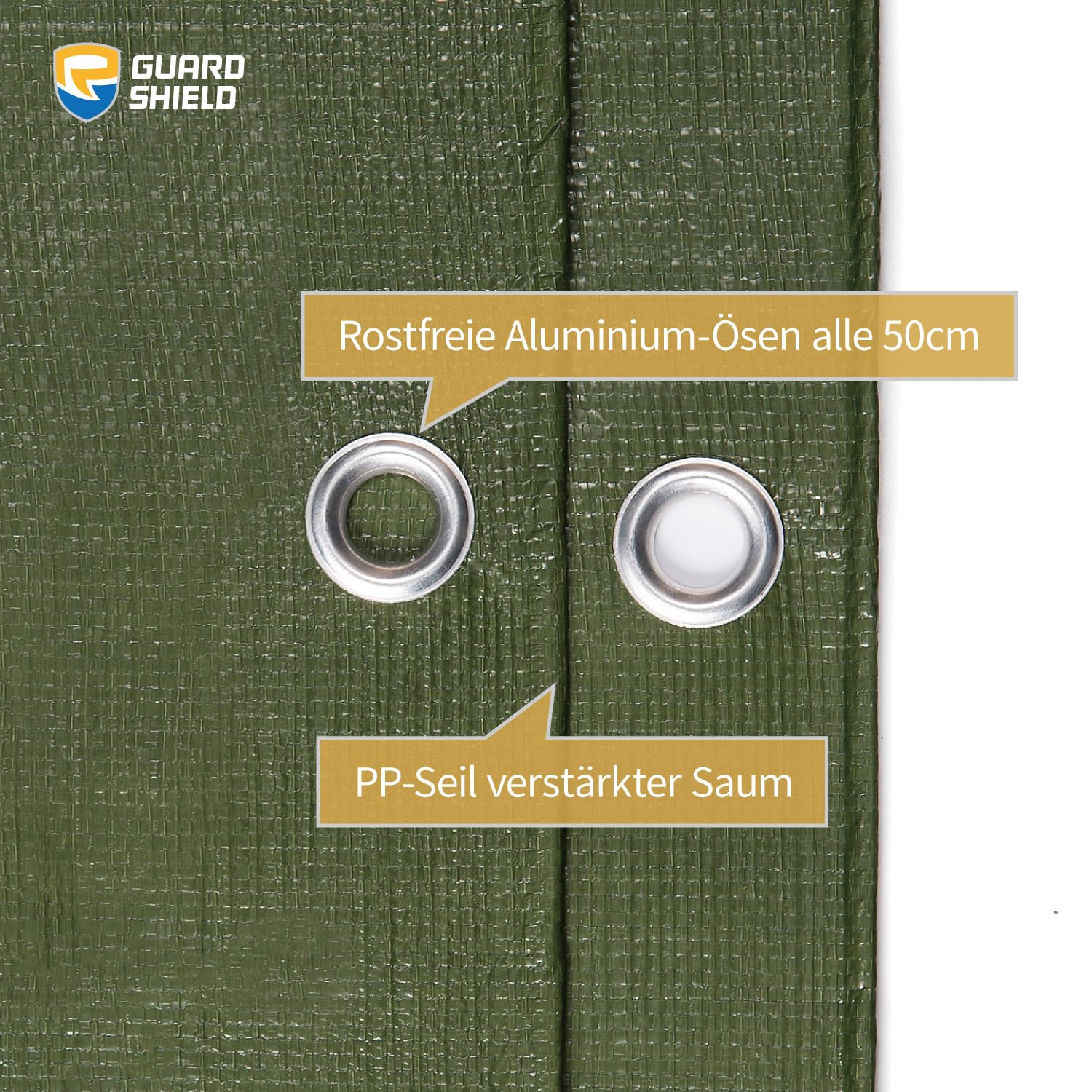 GUARD SHIELD Tan/Silver Tarp Waterproof 16x20 Feet Outdoor Multi Purpose Lightweight Cover