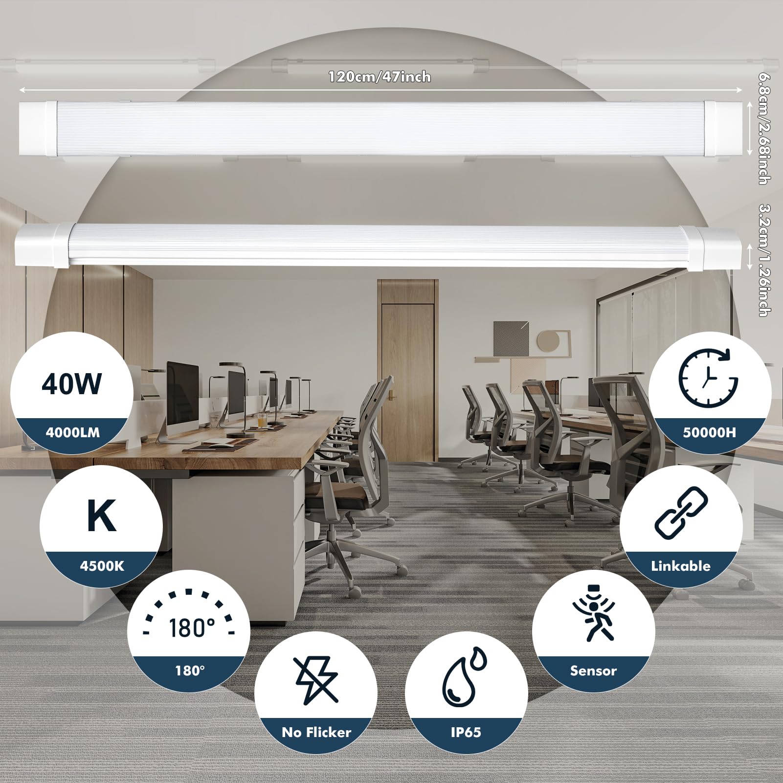 papasbox Lámpara de construcción LED trípode 36W Lámpara de techo para taller Lámpara de construcción LED con trípode Enchufe e interruptor