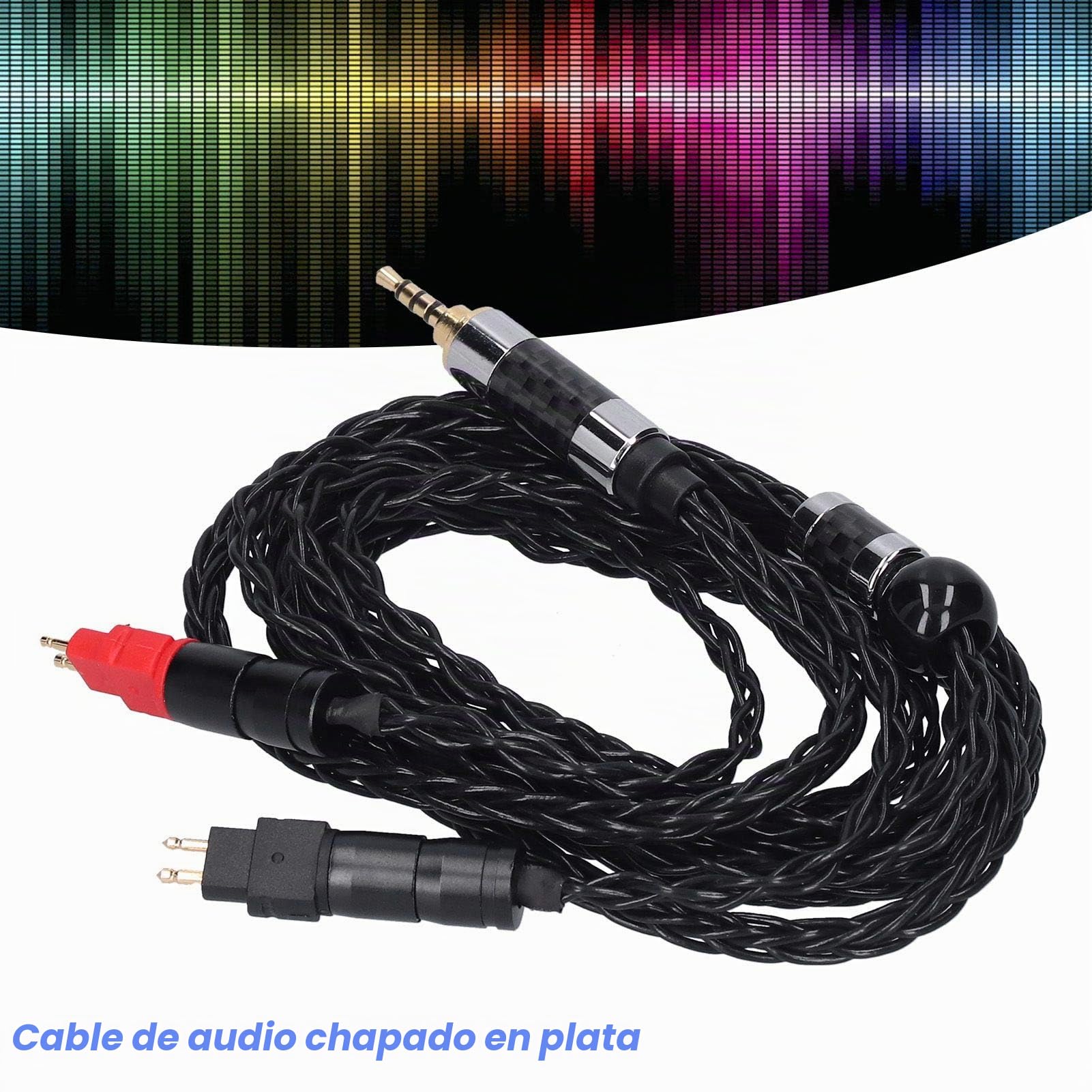 VBESTLIFE Cable de Audio para Auriculares, Cable de Audio Plateado OCC Equilibrado de Doble Aguja de 8 Núcleos para Sennheiser HD600 HD580 HD650 HD660s(Balance de 2.5MM)