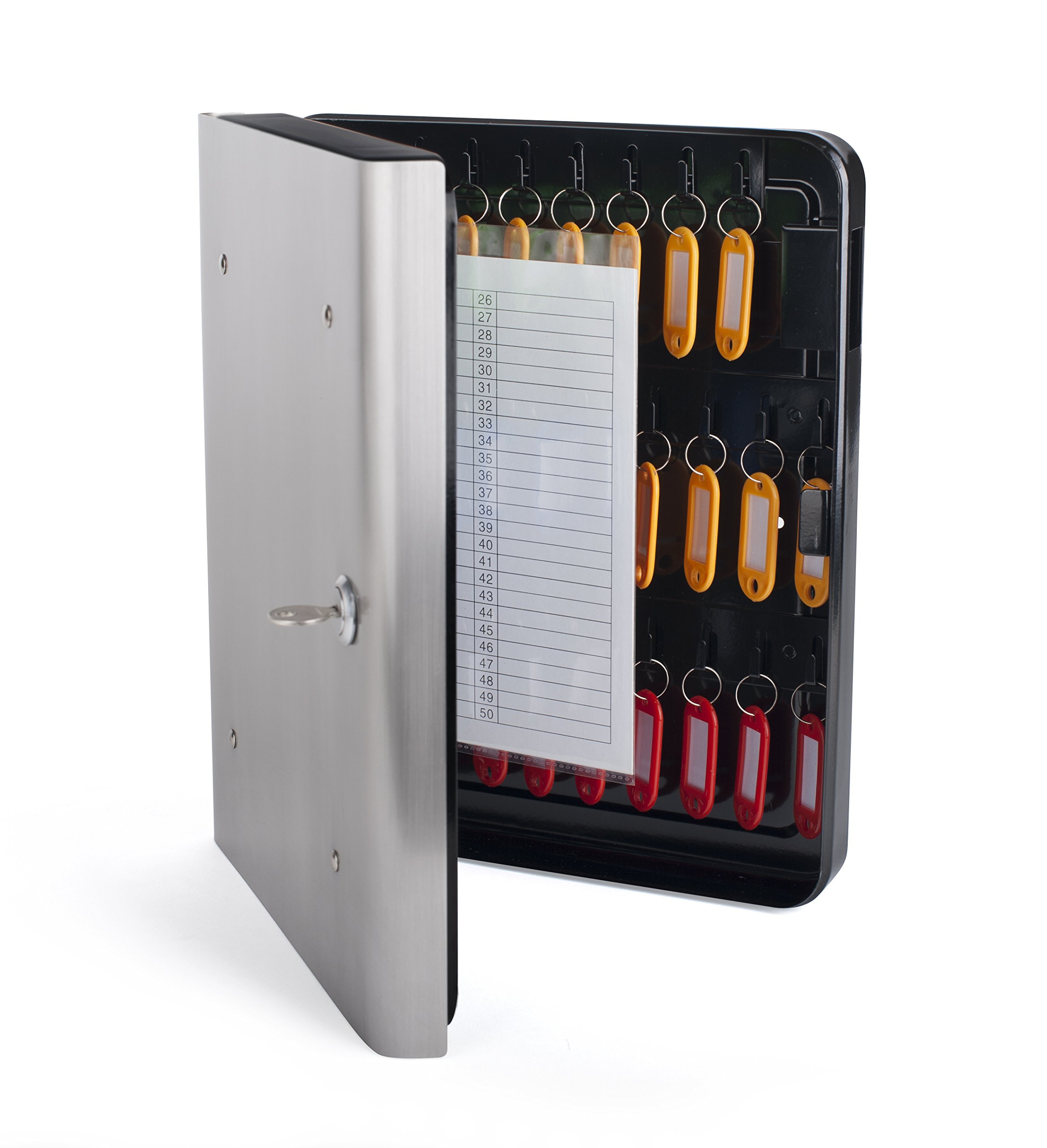 PAVO Armoire à clés Haut de Gamme avec façade Design pour 54 clés, INOX/Black