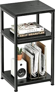 Simple Trending Side Table, End Table Night Stand, 3 Tiers Shelf for Living Room, Black