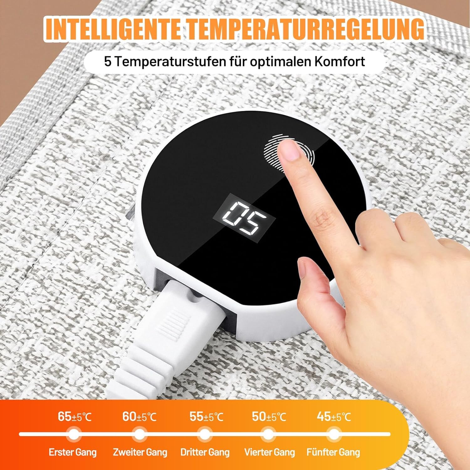 Amagogo Fußwärmer für Unter den Schreibtisch, Geräuschloses, Persönliches Heizkissen mit Einstellbarer Temperatur für Studio, Studentenwohnheim und Büro, Grau