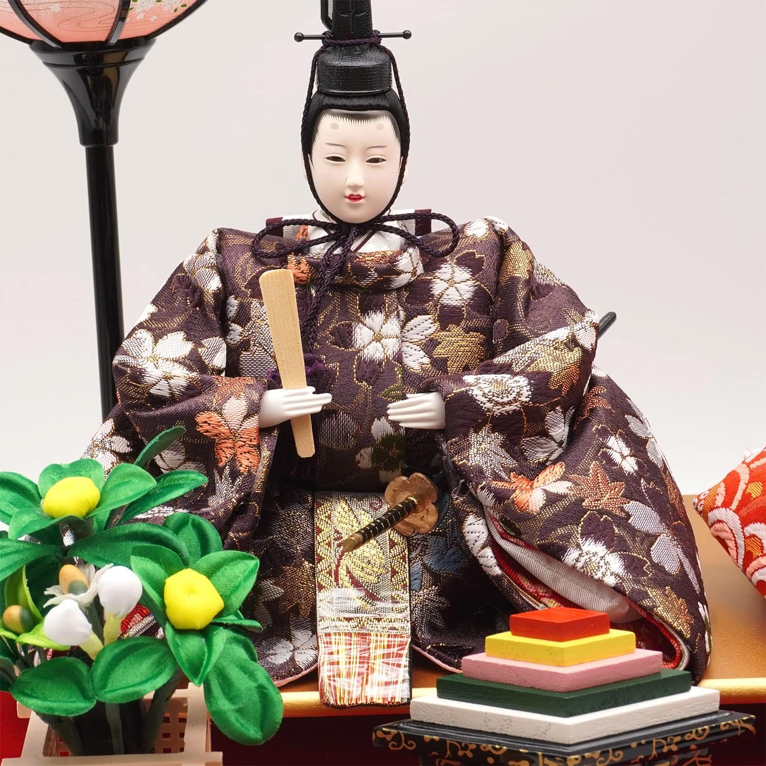藤翁作　雛人形親王飾り半円形アクリルケース・間口約５０×奥行約２８×高さ約２７㎝ 藤翁作 雛人形親王飾り半円形アクリルケース 間口約50×奥行約