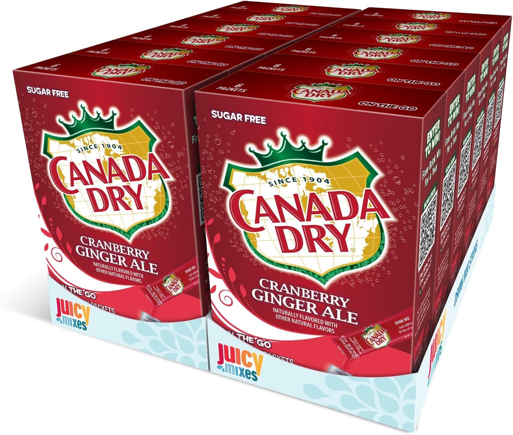 Canada Dry Powder Drink Mix – Sugar Free & Delicious (Cranberry Ginger Ale, 72 Sticks)