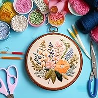 Vista 7 de Burbell - Juego de 15 bastidores redondos de 8 pulgadas para bordado, bastidores circulares de goma, anillos, exhibición, ornamentos de punto