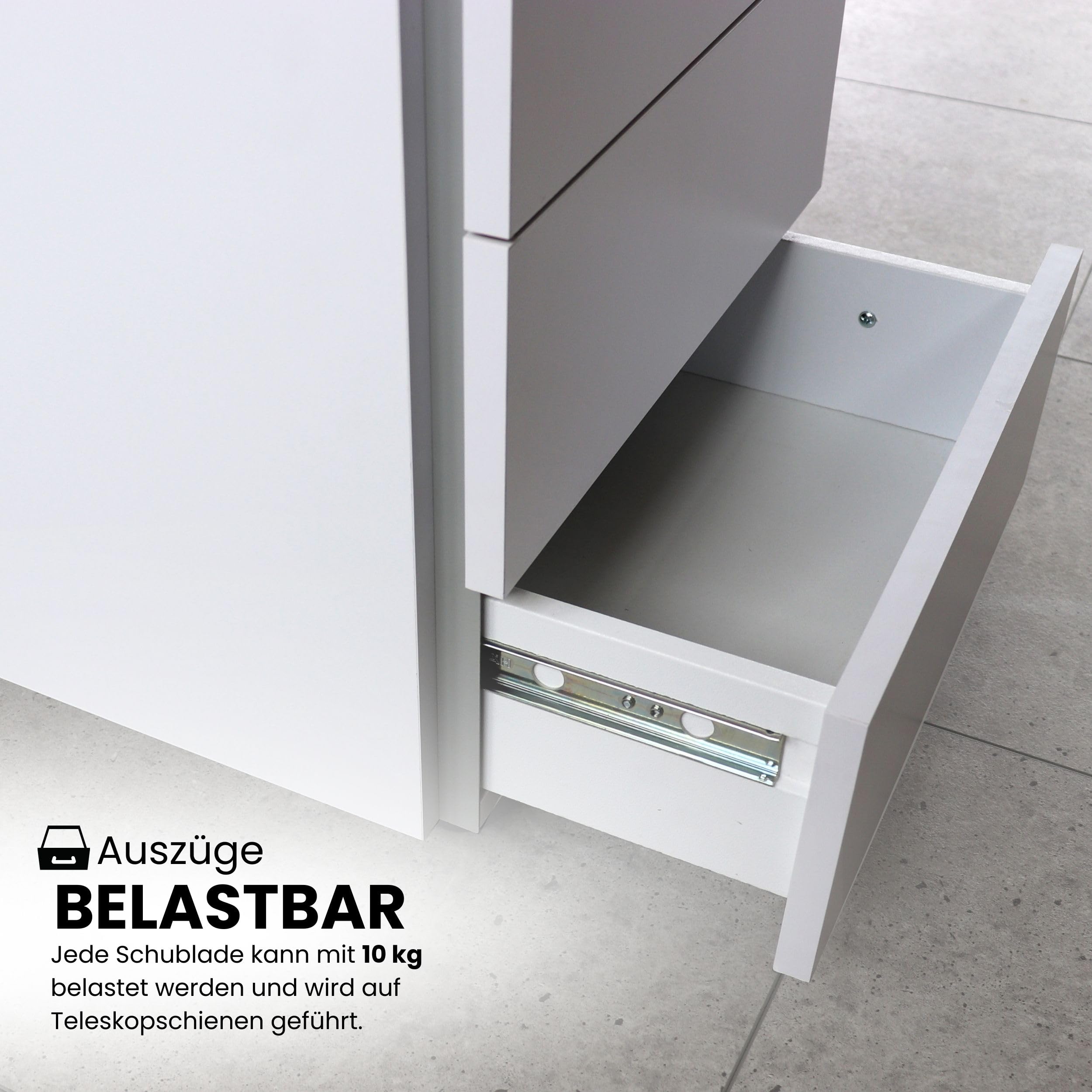 bümö lite Rollcontainer mit Schubladen, Container aus Holz in Asteiche - Rollwagen für's Büro als Schreibtisch Unterschrank, Bürocontainer od. Schreibtischcontainer mit Seitengriff