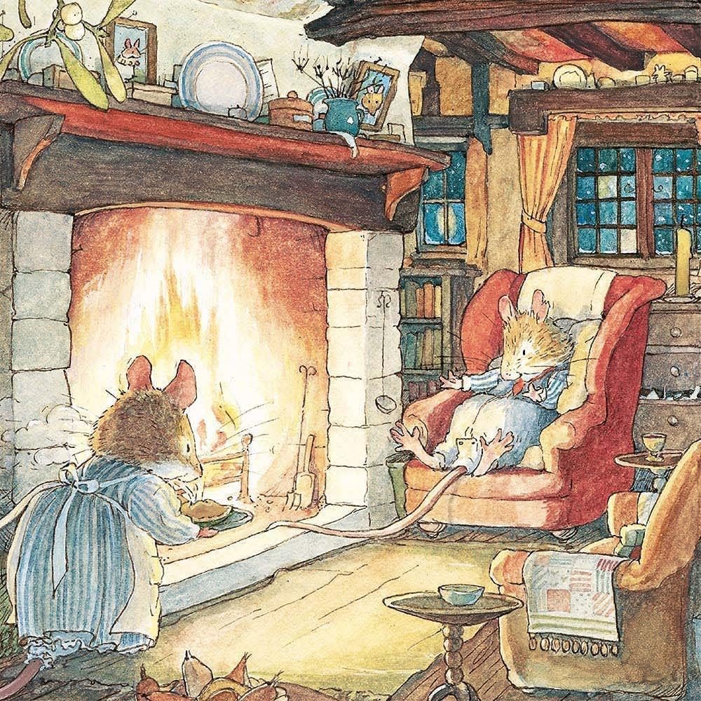 Museums and Galleries Charity Christmas Cards Pack of 12, Brambly Hedge Mice, 6 x 2 Cute Animal Design - Image 2