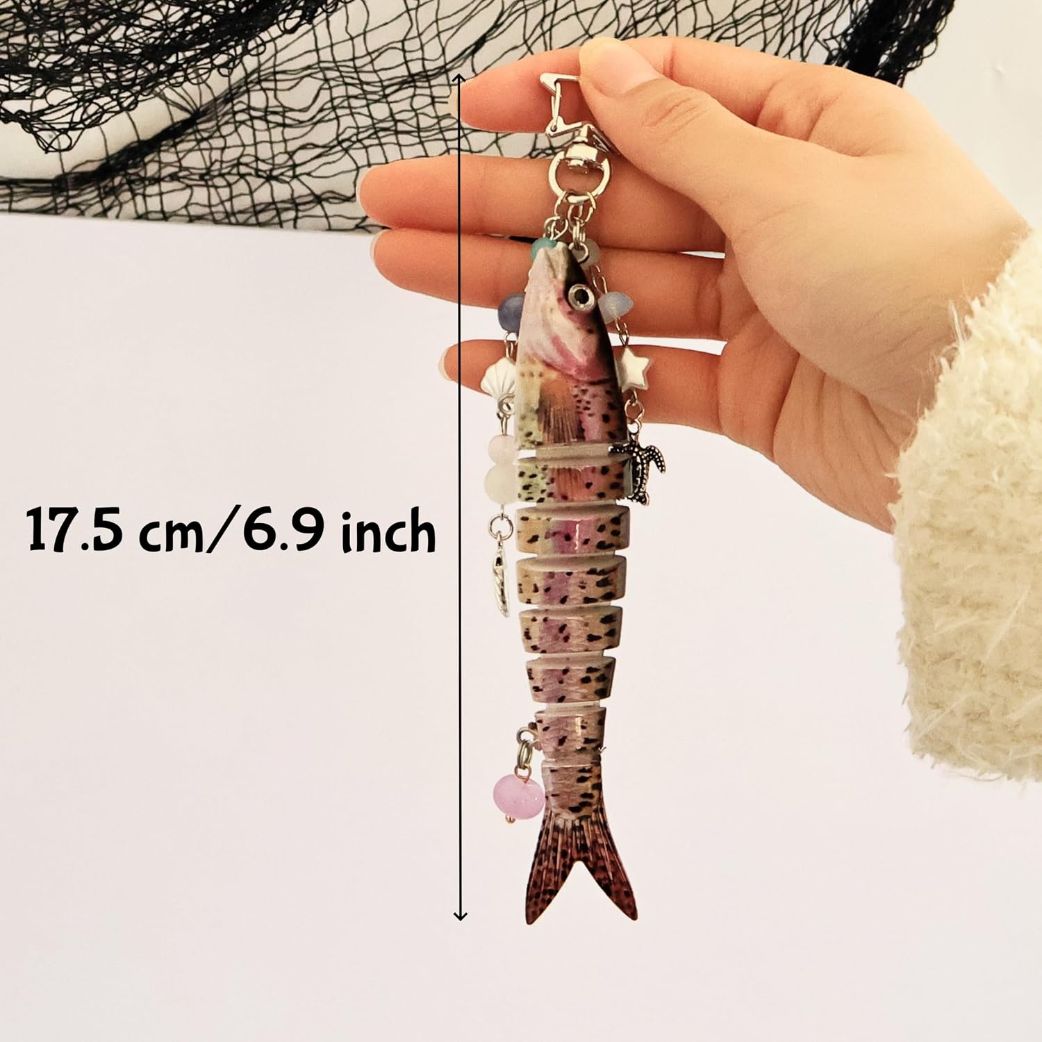 Jxueych Fish Keychain Stunning Gift for Her, Perfect Father's Day Gifts, for Fishing Enthusiasts & Marine Life Lovers image 4