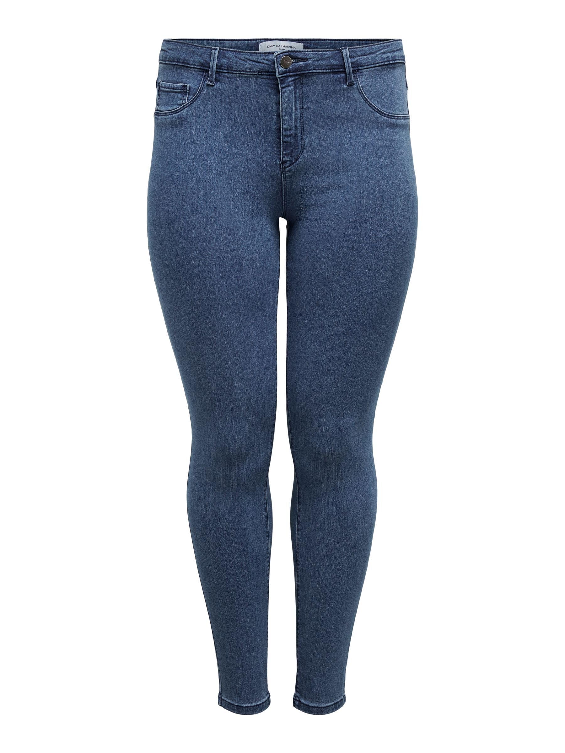 ONLY Carmakoma Women's Carthunder Push Up Reg Mbd Noos Skinny jeans, Blue (Medium Blue Denim Medium Blue Denim), 58 Plus UK