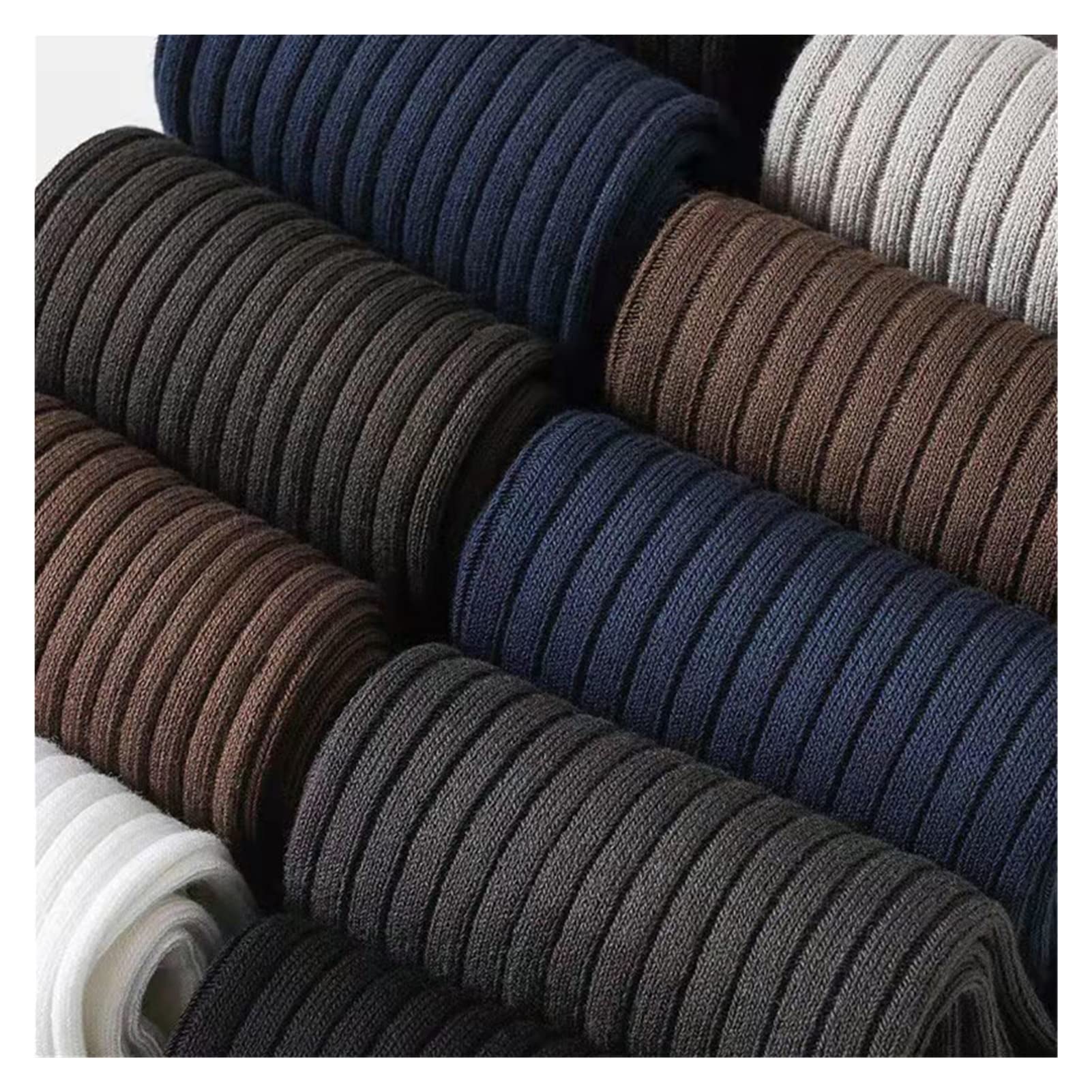 ZZSRJ Calcetines de algodón for Hombres Set 5 Pares de Calcetines de Tubos de Mediados Negros Calcetines de Negocios Medias Deportivas Cómodos Calcetines de Hombres Grandes
