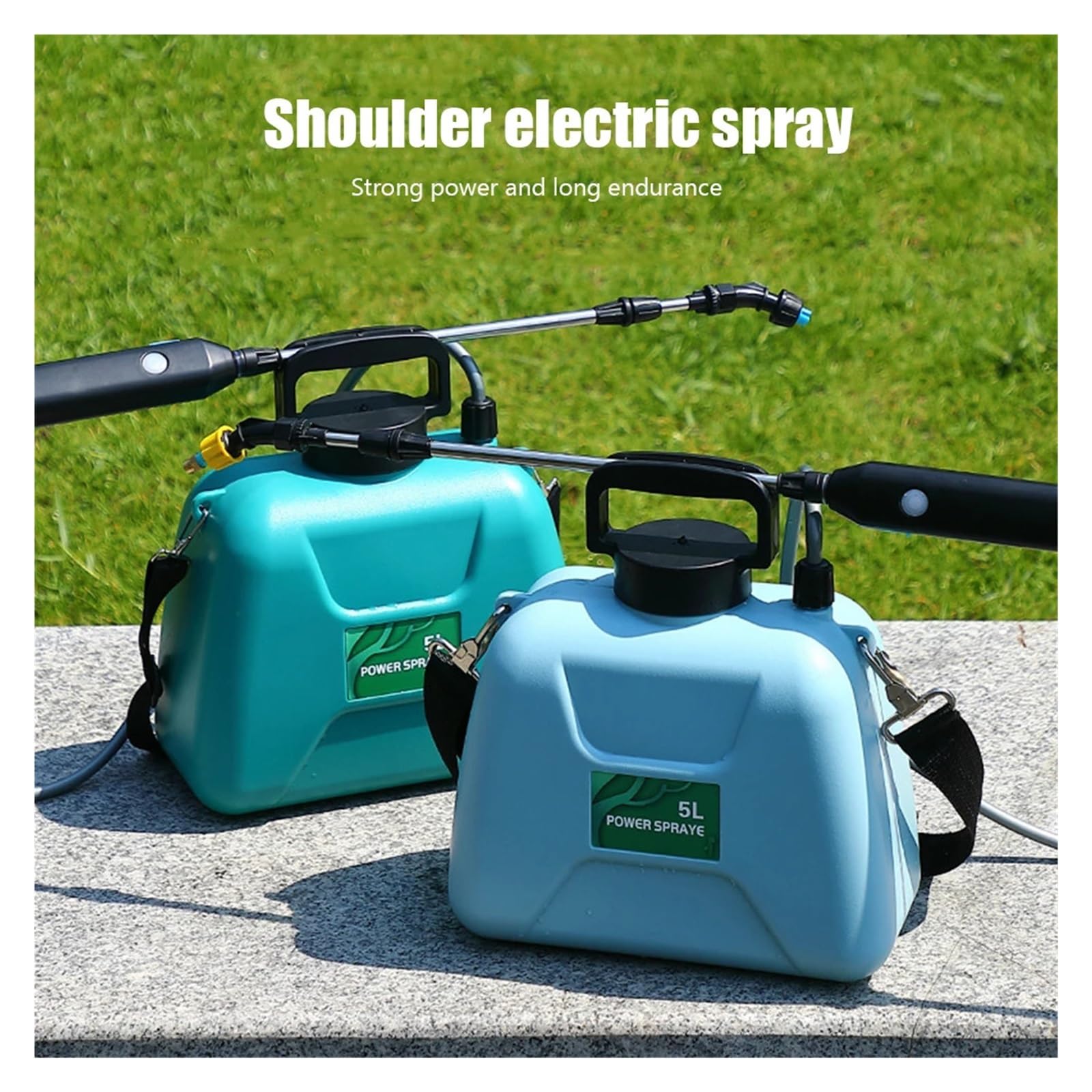 Elektryczny opryskiwacz ogrodowy, Elektryczny opryskiwacz 5L, ładowana przez USB automatyczna butelka z rozpylaczem do roślin(Green)