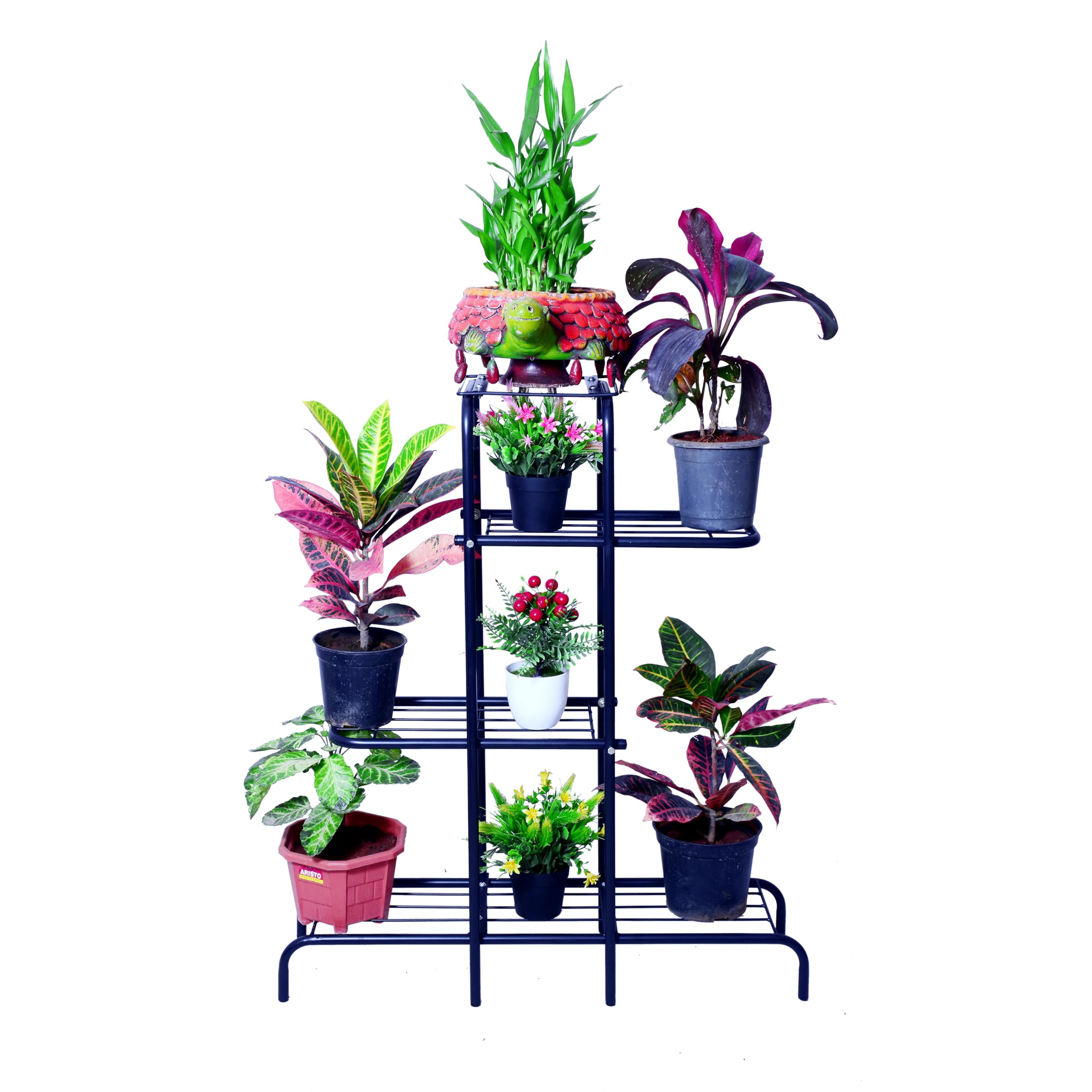 D&V Engineering 4 Tier Metal Plant Stand - Black -8