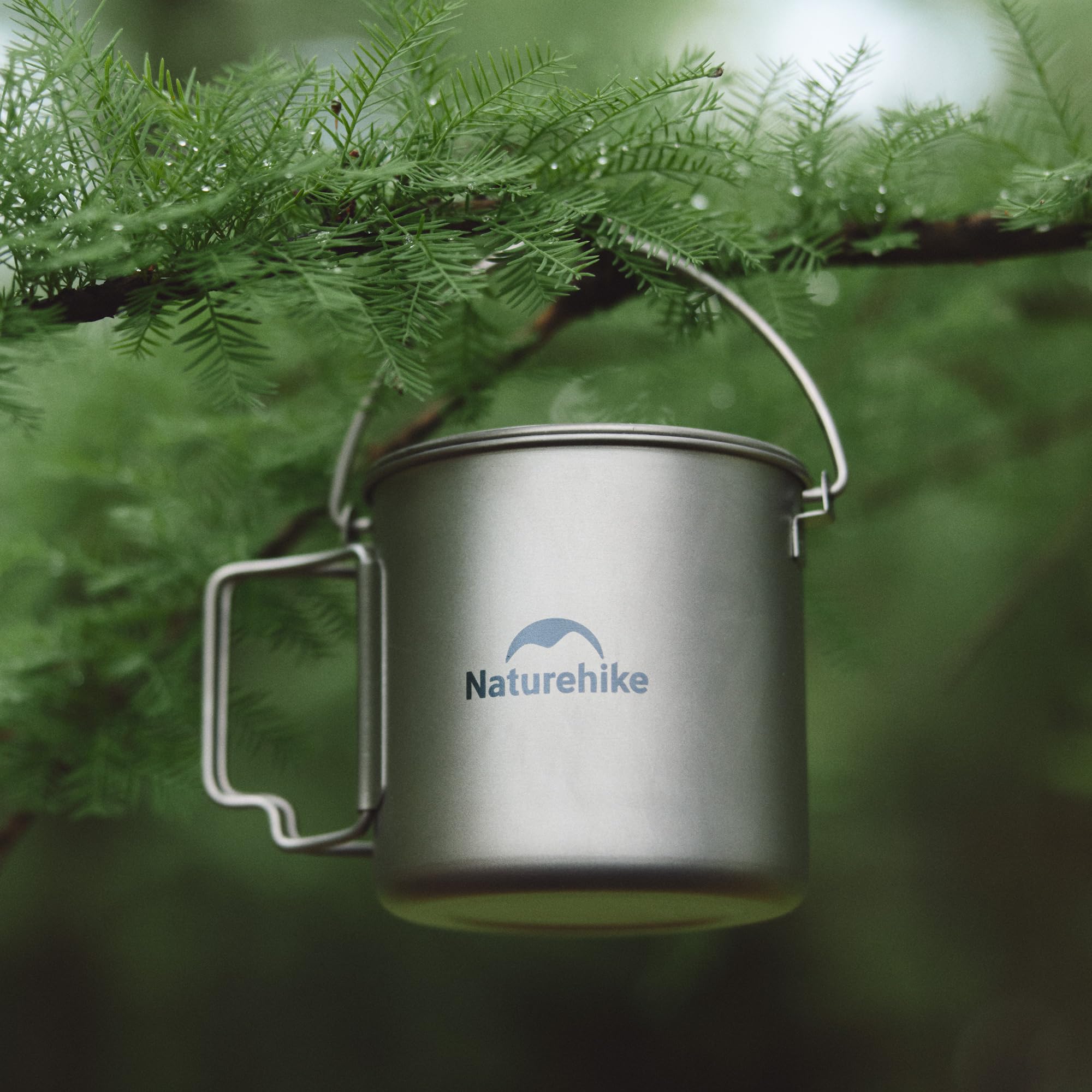 Naturehike Titan Becher Camping Topf mit Bail Handle 650ml/900ml Tee Kaffee Wasser Tasse Outdoor Topf Leichtes Kochgeschirr mit Deckel & Klappgriff für Camping Wandern Picknick