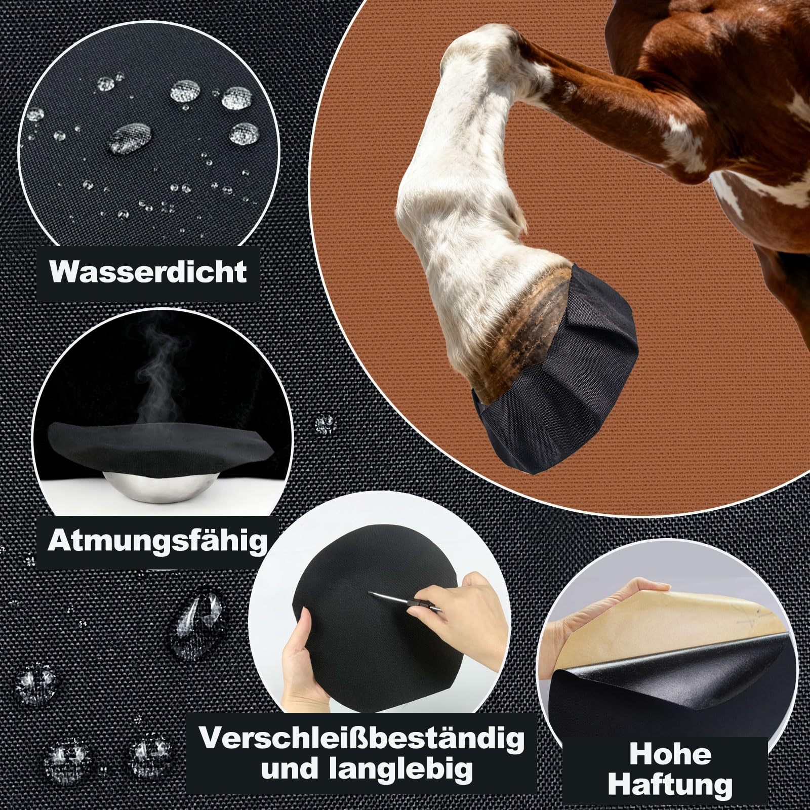 Magikessen Lot de 24 bandes de pansement pour sabots de cheval, respirantes, imperméables, protection pour sabots