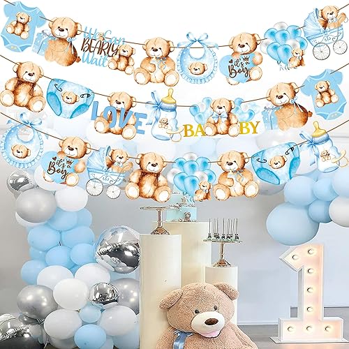 Miniatura 6 de Decoraciones de oso de peluche para baby shower, We Can Bearly Wait, decoraciones de fiesta de cumpleaños, guirnaldas y suministros temáticos de oso