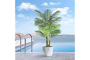 4ft Tall Triple Golden Cane Palm Artificial Tree for Outdoor