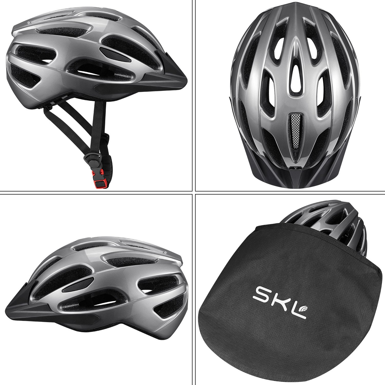 Casque De Vélo Adulte Réglable - Léger (130g), 19 évents | Taille 58-62 Cm | Coque PC + Mousse EPS | Pour Route, VTT, Ville