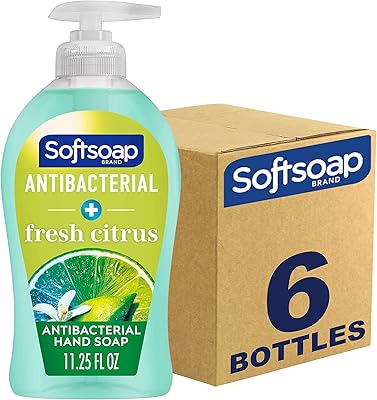 Softsoap Antibacterial Liquid, Fresh Citrus Scent Hand Soap, 11.25 Ounce, 6 Pack