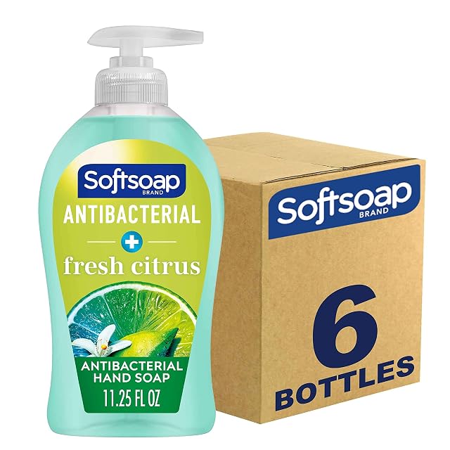 Softsoap Antibacterial Liquid Hand Soap Fresh Citrus Scent Hand Soap 11 25 Ounce 6 Pack