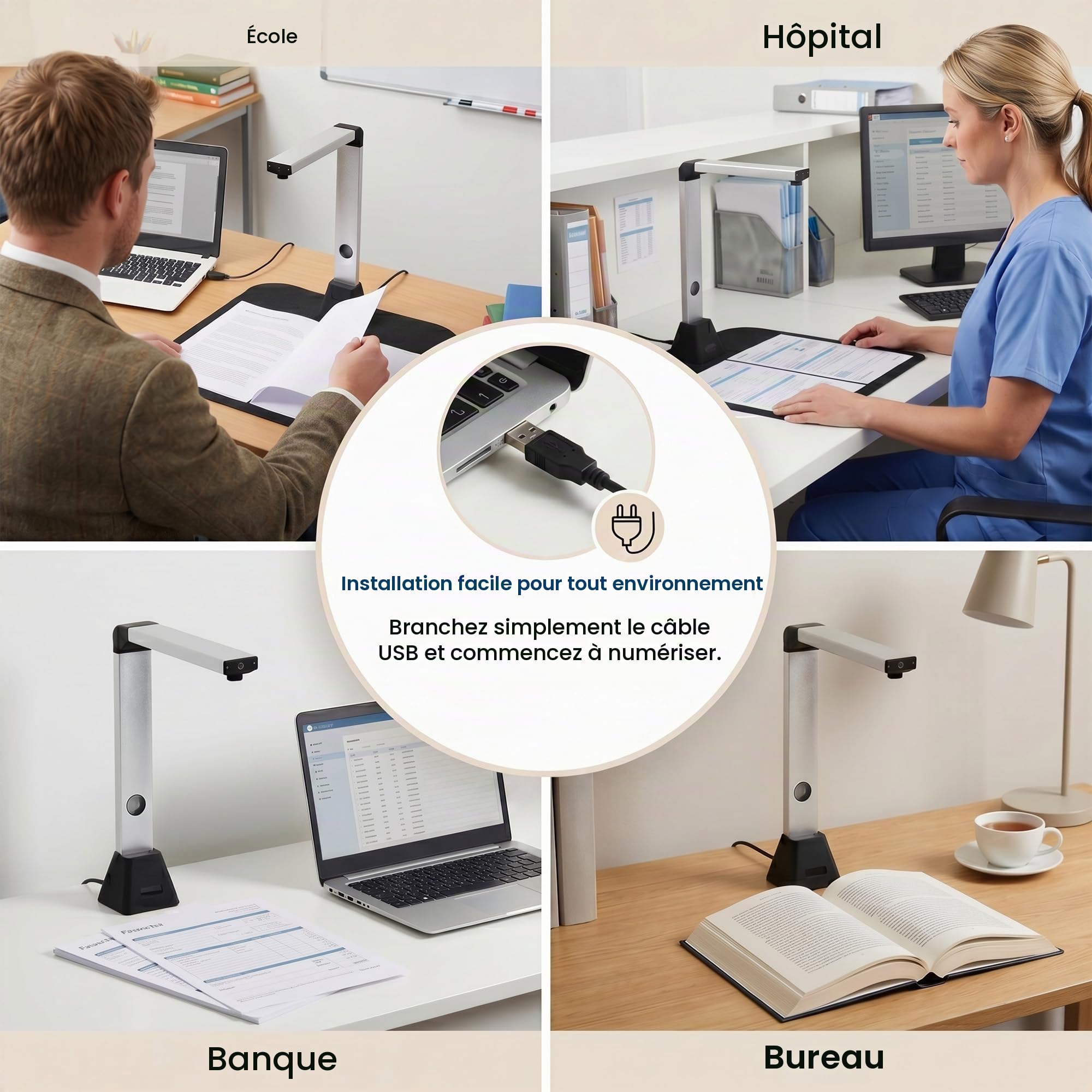 13MP Scanner de Documents Intelligent: