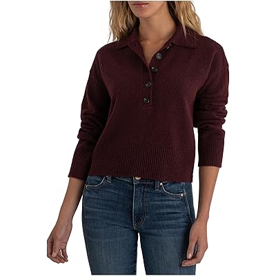 KUT from the Kloth Lilia Button Front Sweater rasin