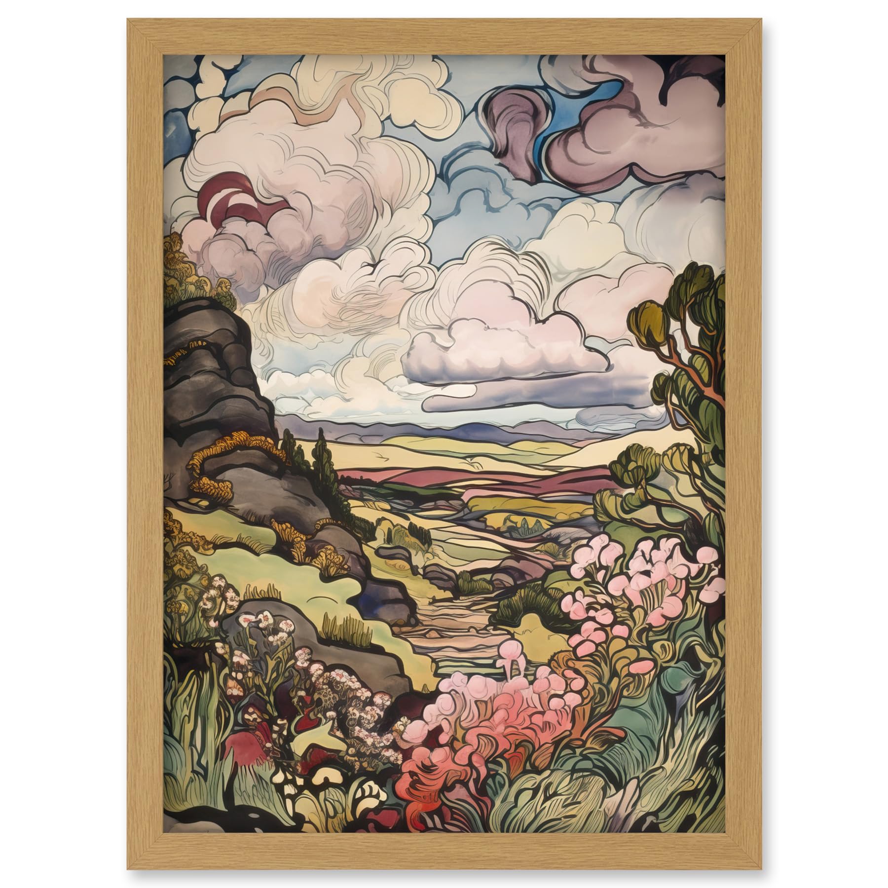 Artery8 A Wild Scottish Landscape on a Cloudy Day Artwork Framed A3 Wall Art Print