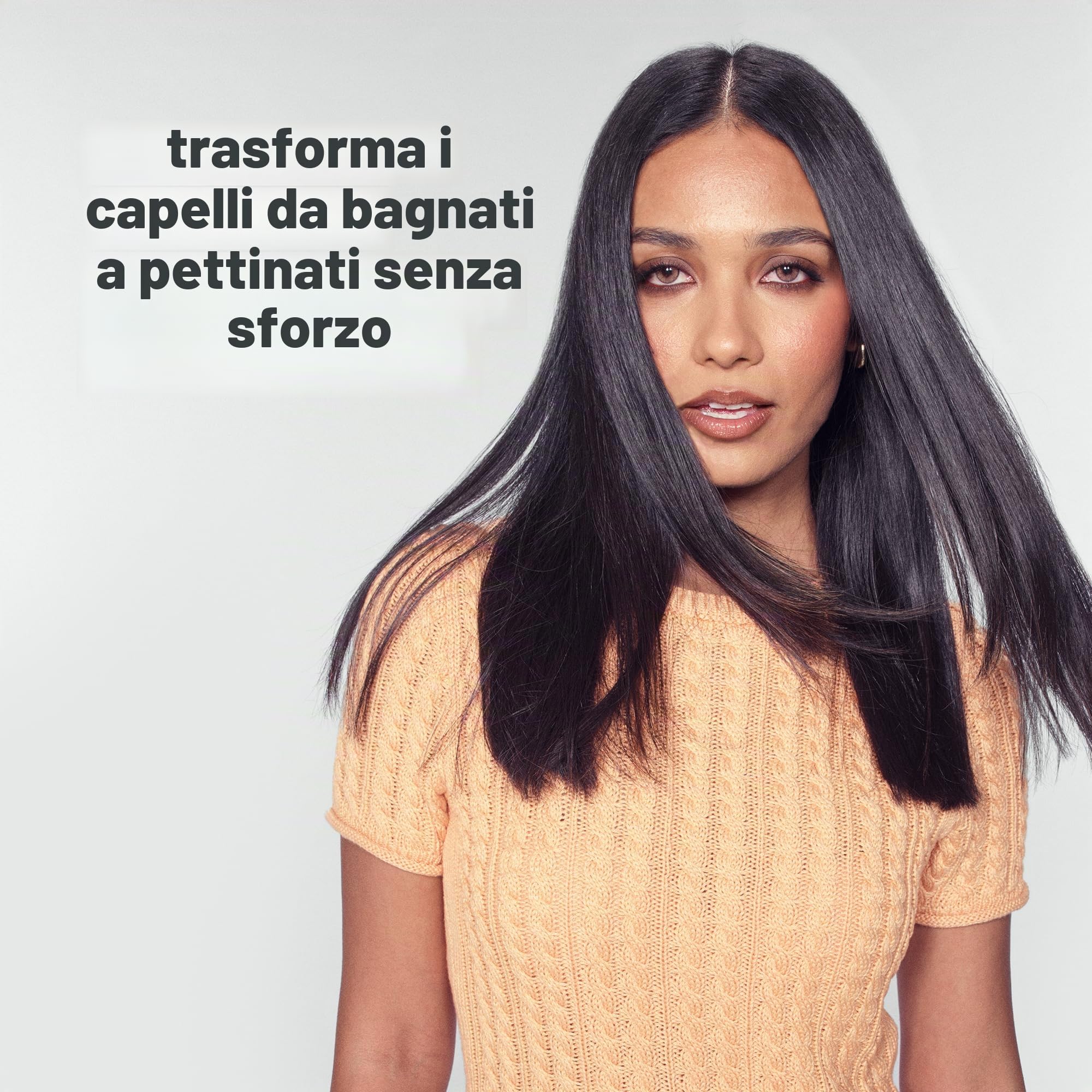 REVAMP Progloss Deepform Spazzola Lisciante ad Aria Ceramica - Nero | Asciuga, Acconcia e Lucida, Capelli Bagnati e Asciutti, Lisci, Morbidi e Lucenti, Spazzola Calda