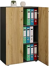 VCM Office Cabinet with 3 Compartments | Modern Filing Cabinet with Revolving Doors | Dimensions Approx. W 70 x H 110 x D 40 cm - Lona 3 Compartments