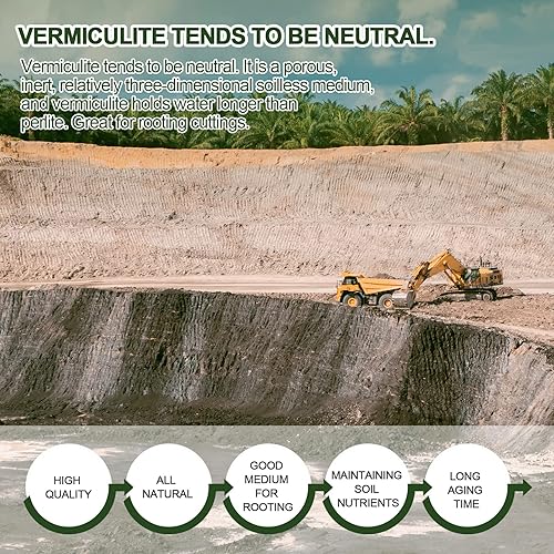 Miniatura 4 de Vermiculita hortícola de 10 cuartos a granel, vermiculita orgánica para plantas, vermiculita de grado curso para jardinería, para plantas de